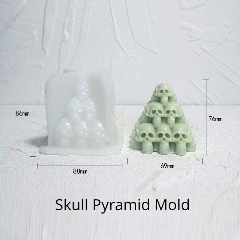 Halloween skull candlle mold, pyramid silicone mold, food grade silicone mold, handmade soap mold, diffuser plaster DIY, candle aroma, home decor