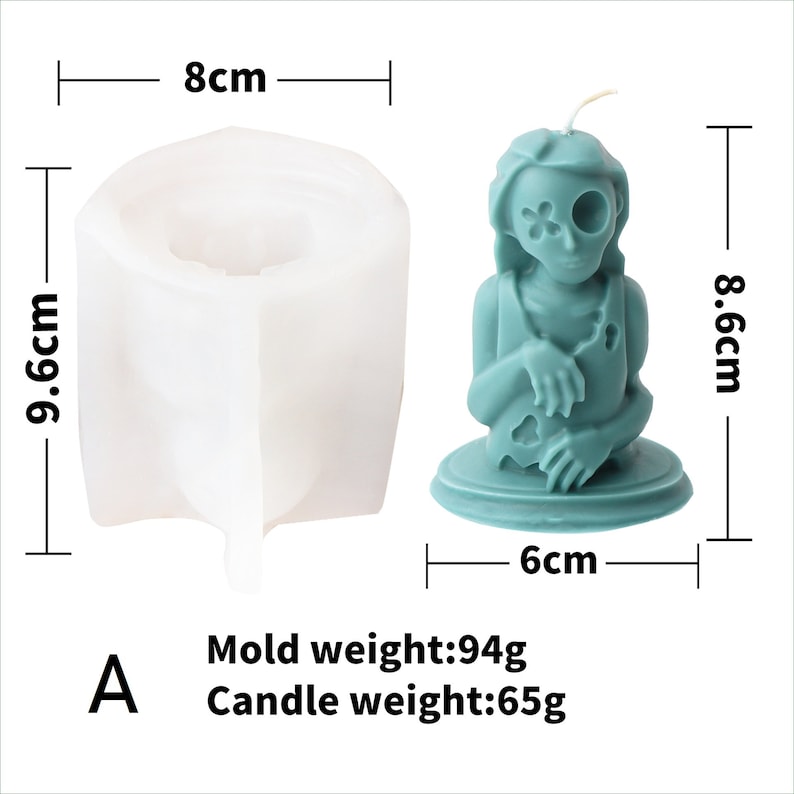 Halloween snowman zombie candle mold, zombie candle molds, scented candle mold, handmade soap, ghost face silicone mold, candle making mold