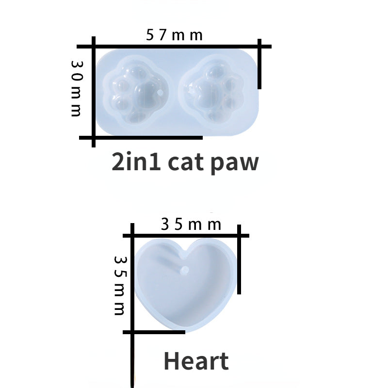 cat paw/heart necklace mold