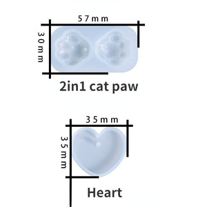 cat paw/heart necklace mold