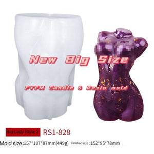 New Large size 3D Body candle Mold