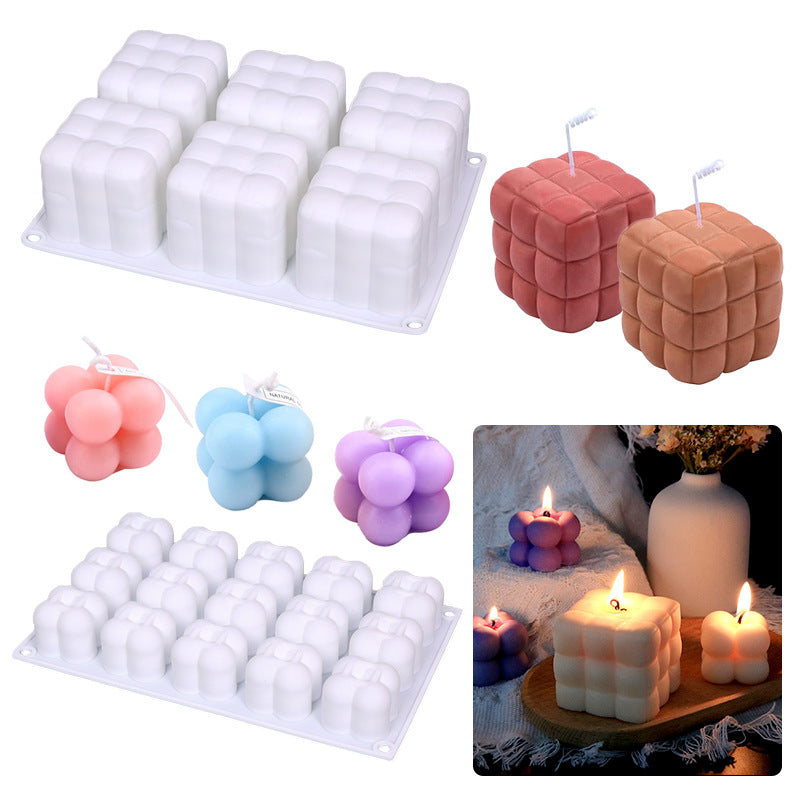 Proud diy candle mold Rubik's Cube 6 even sofa candle 15 even magic ball Mu Si chocolate silicone mold