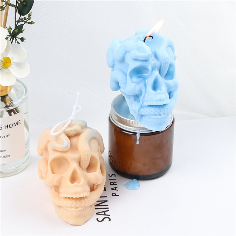 Halloween Silicone Skull Mold, 3D candle mold for Handmade, Resin mold,cake making, Horror candle, candle making,holiday gift,custom gift