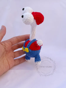 Chicken Mario Crochet Toy with Velvet Yarn/ Handmade Toy Keychain