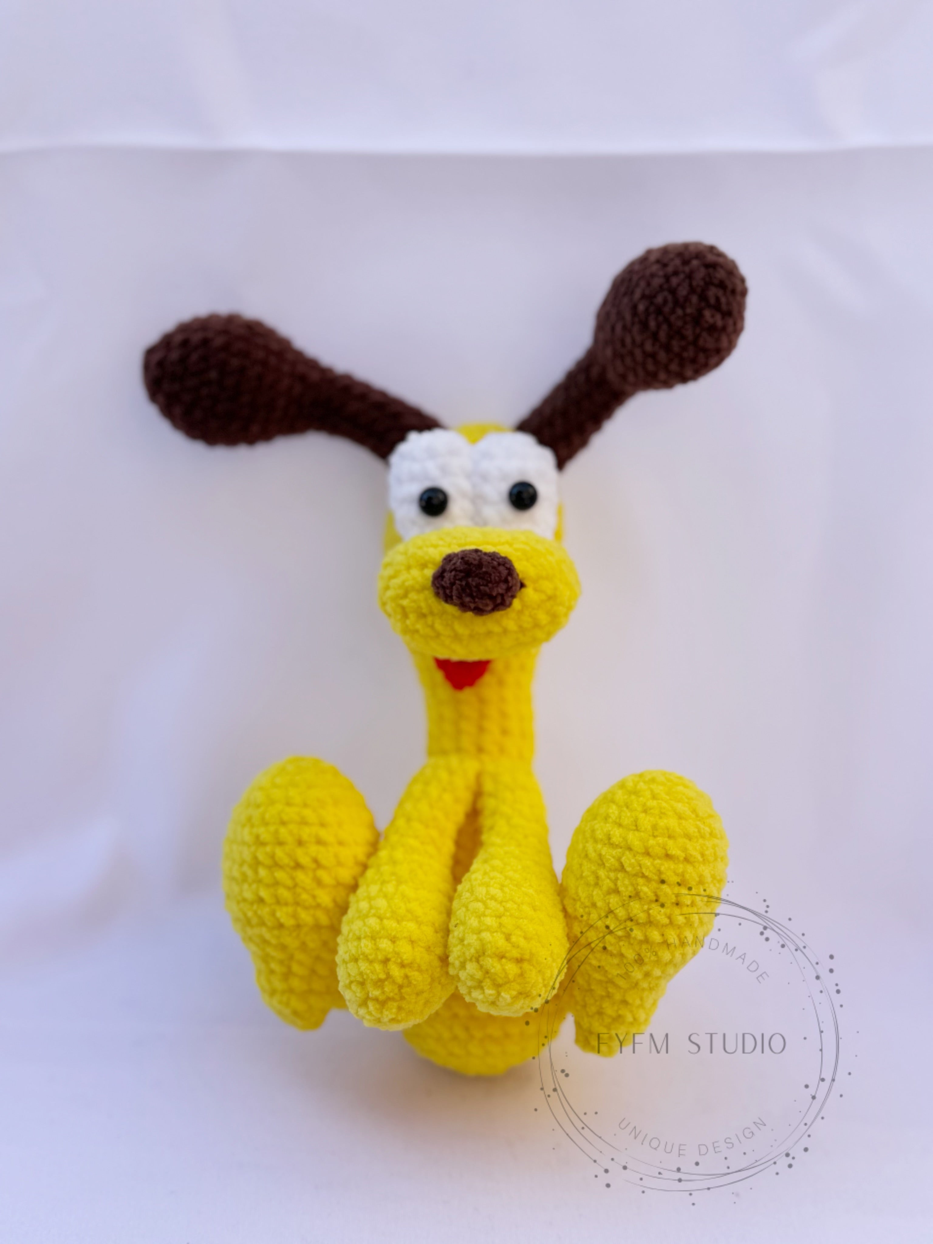 Odie Crochet Toy with Velvet Yarn/ Handmade Toy Keychain