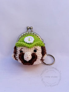 Mario & Luigi Crochet Purse with Milk Yarn/ Handmade Purse Keychain