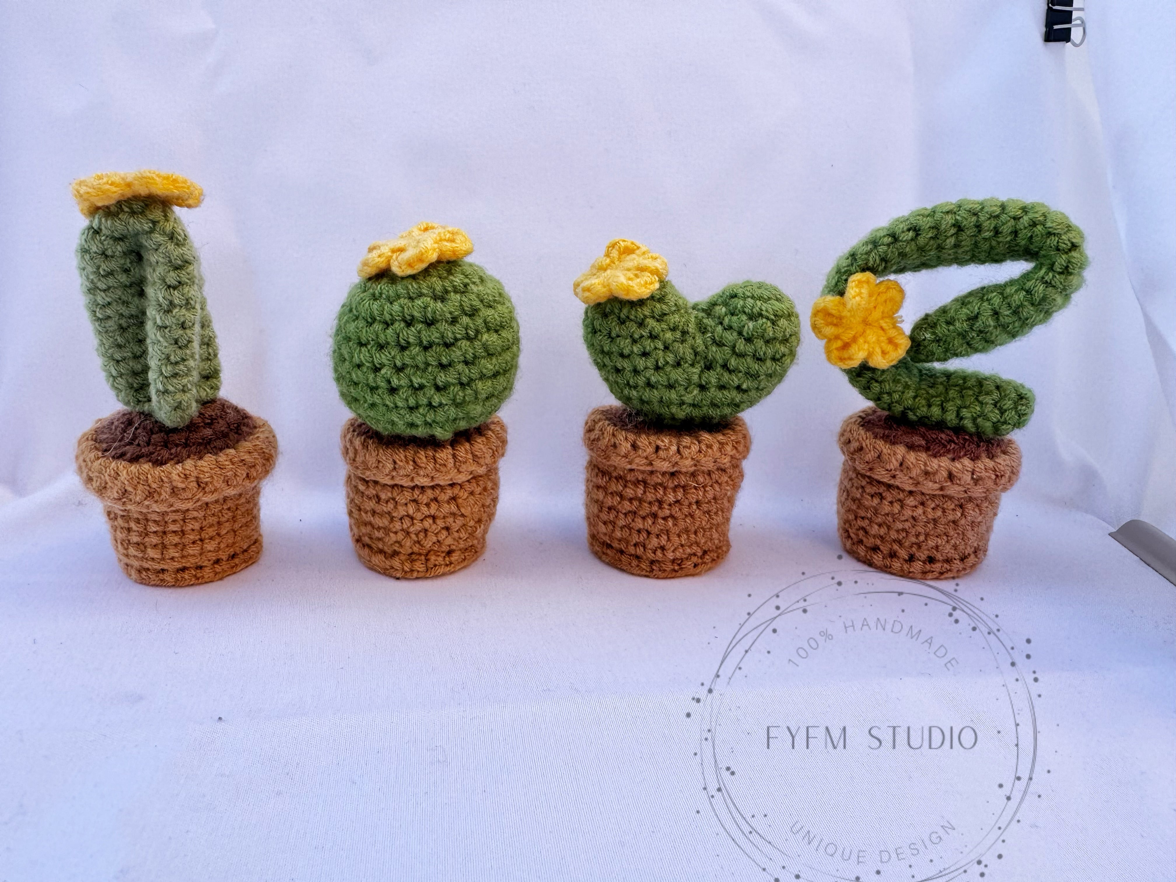 Cactus  Flower Crochet with Milk Yarn/ Handmade Flower Pot
