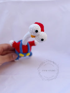 Chicken Mario Crochet Toy with Velvet Yarn/ Handmade Toy Keychain