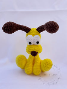 Odie Crochet Toy with Velvet Yarn/ Handmade Toy Keychain