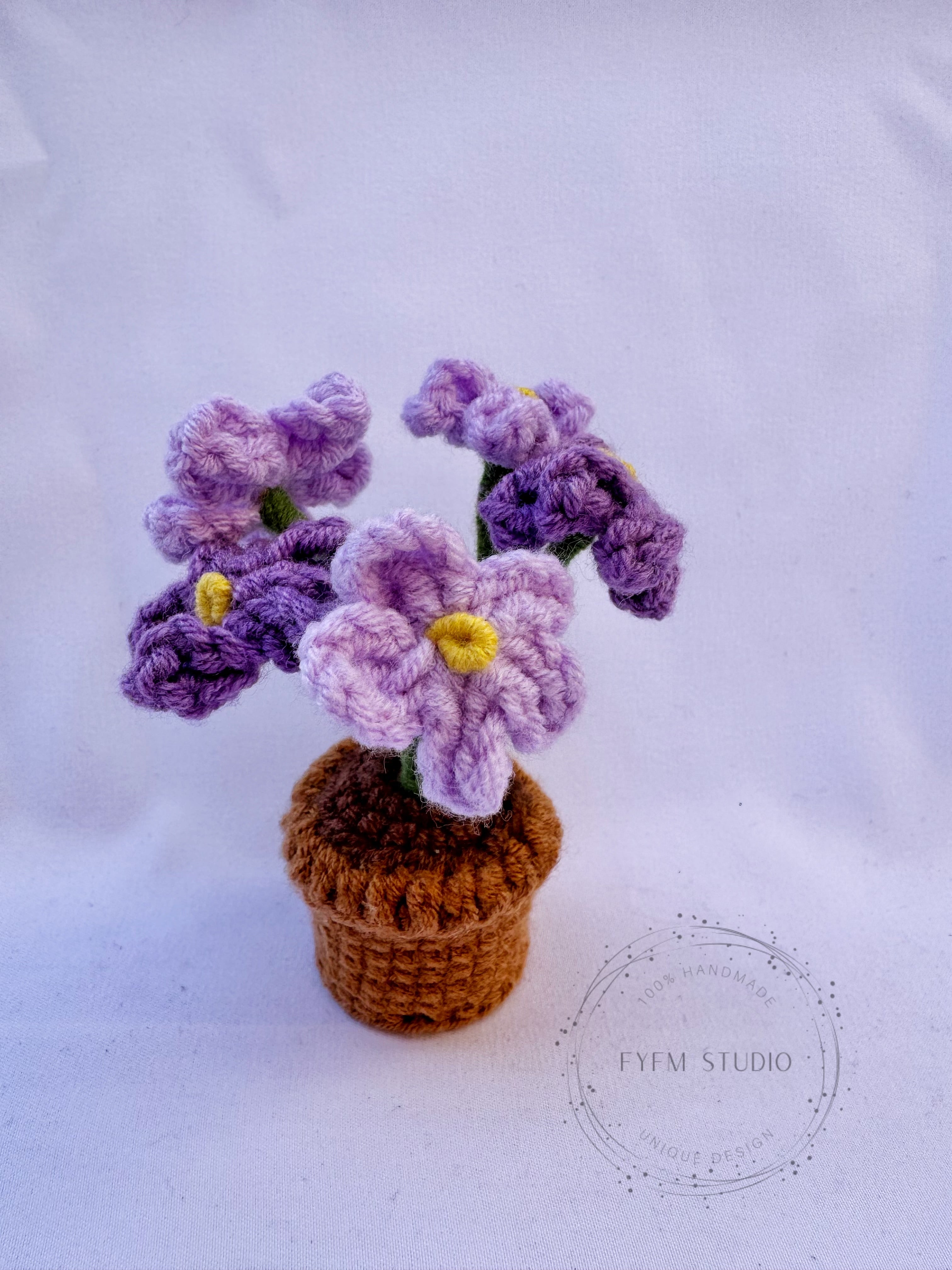 Flower Crochet  with Milk Yarn/ Handmade Flower Pot/sunflower/rose/daisy/tulip