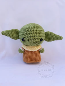 Yoda Crochet Toy with Milk Yarn/ Handmade Toy Keychain
