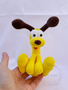 Odie Crochet Toy with Velvet Yarn/ Handmade Toy Keychain