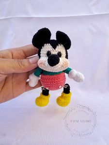 Micky & Minne Crochet Toy with Velvet Yarn/ Handmade Toy Keychain