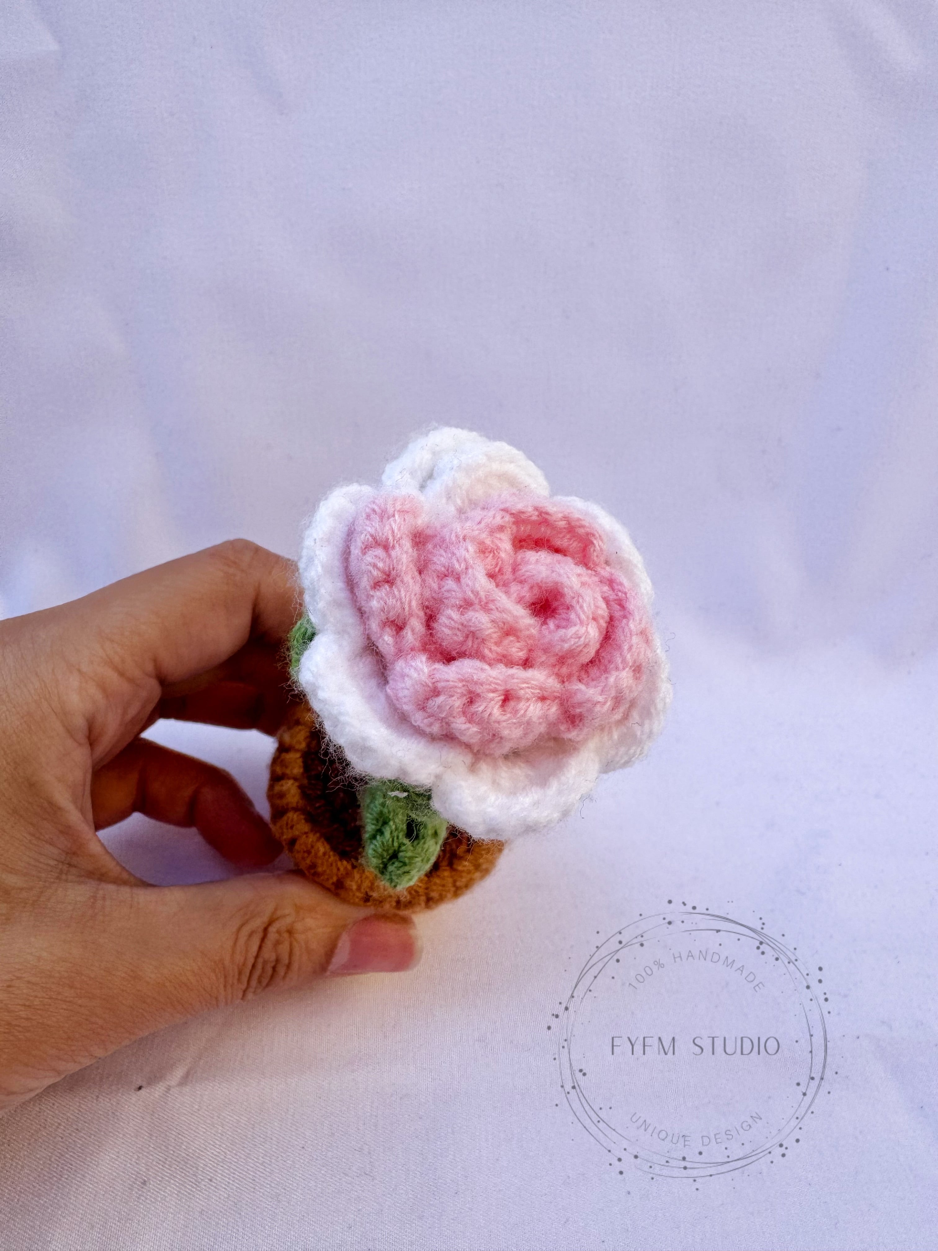 Flower Crochet  with Milk Yarn/ Handmade Flower Pot/sunflower/rose/daisy/tulip