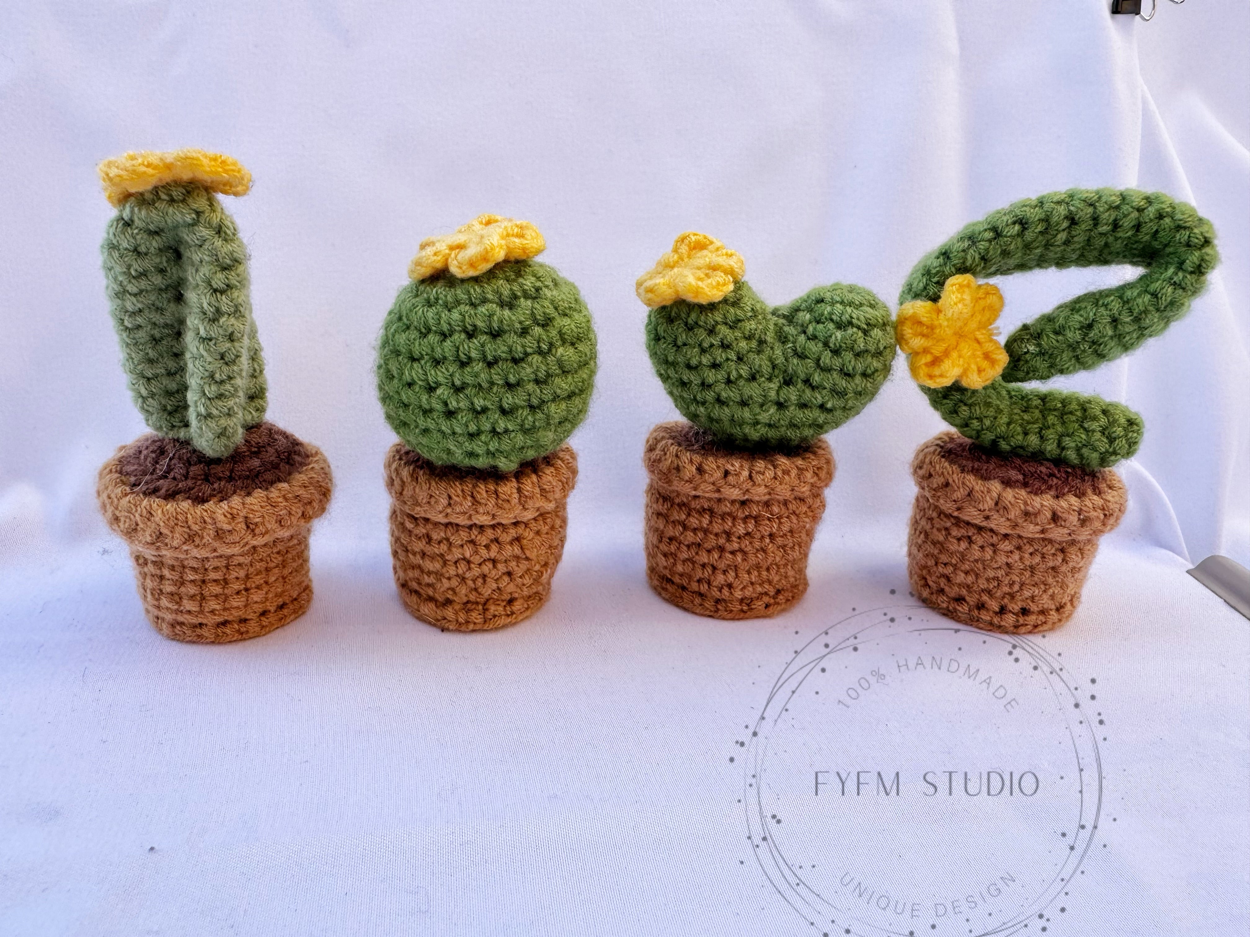 Cactus  Flower Crochet with Milk Yarn/ Handmade Flower Pot