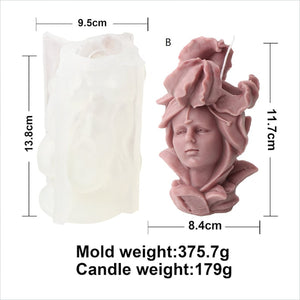 3D lily fairy candle mold, fairy mold, goddess statue mold, human statue candle silicone mold, handmade soap mold, plaster sculpture mold