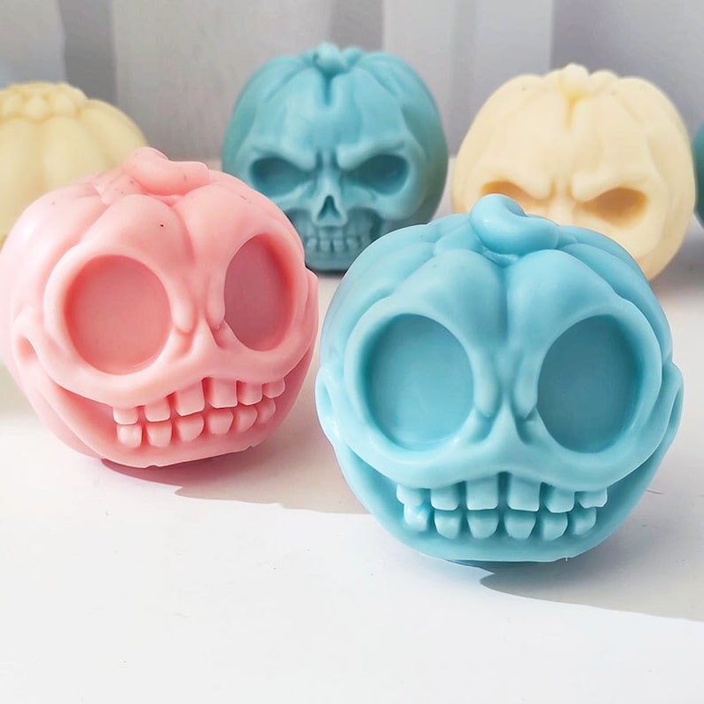 Pumpkin skull candle molds, Halloween candle molds, devil candle molds, handmade aromatherapy, silicone molds, ghost head,plaster ornaments