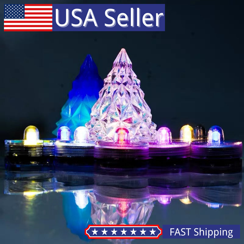 US Stock!Christmas Tree Resin Mold, LeD Light Up Resin Mold Set(Mold+Light) Christmas Decor,LED Light Resin, Living Room Holiday Decor