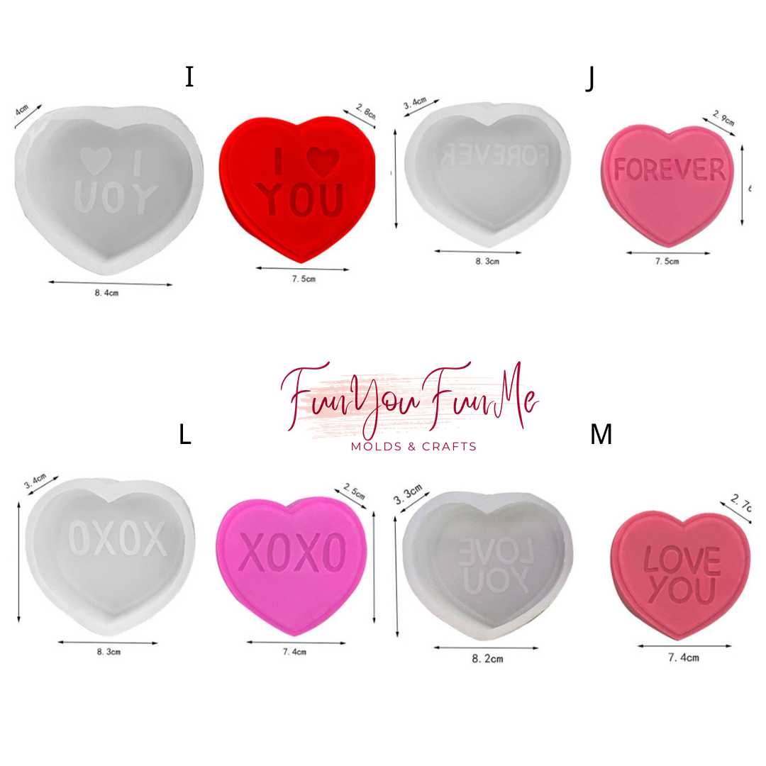 Heart Silicone Soap Mold Handmade Love Words Lotion Bar Making