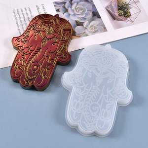 US Stock!Hamsa Hand Resin Mold,elephant silicone mold, resin coaster casting,handmade soap making, jewelry holder, resin art crafts supplies