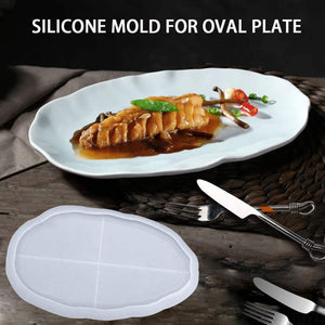 US Stock! Silicone Resin Oval Tray Mold,Irregular Geode Agate Platter Epoxy Resin Casting Molds for Making Faux Agate Tray,Jewelry Storage Plate Dinner Dish Casting Mold Home Decoration