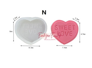 3D Heart Silicone Soap Mold, Handmade bar mold, Love Words Making Tool,DIY heart candle mold, Epoxy resin art cratfs supply, love you,xoxo