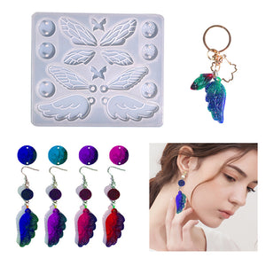 New Earring Combination Resin Mold DIY Jewelry Key Chain Pendant UV Resin Silicone Mold Jewelry Molds for Resin Casting