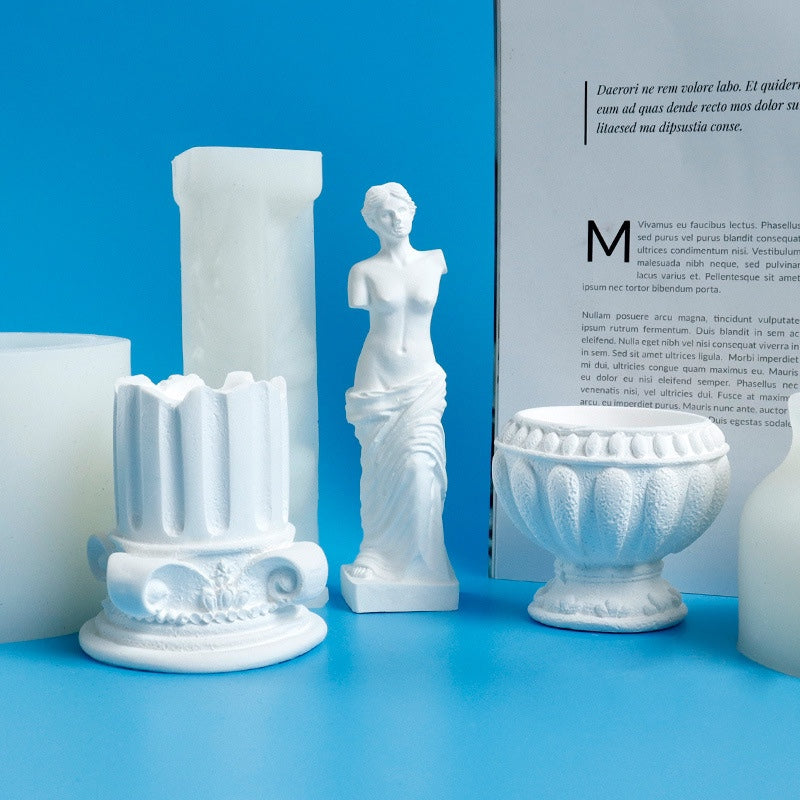 Muse body candle mold,Roman column scented candle silicone mold,DIY portrait Venus goddess human body plaster mold,resin epoxy mold,soap