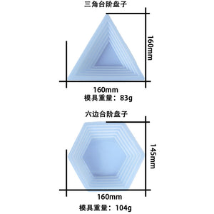 2 styles Polygonal tray silicone mold-Triangle tray resin molds-Hexagonal plate mold-Epoxy resin plate mold-Fruit plate mold