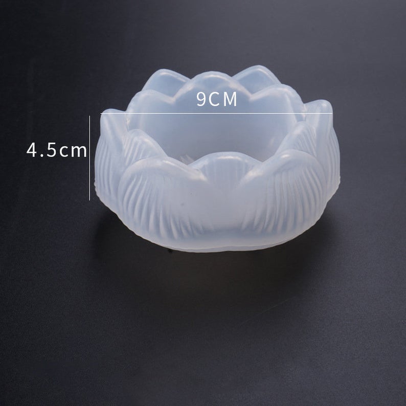 US Stock!Lotus Flower Resin Mold,candle holder Silicone Mold, Resin Jar,DIY 3D jewelry holder, Ashtray,Casting, Makeup holder,Home decore