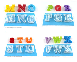 Large A-Z Letter Silicone Mold Set