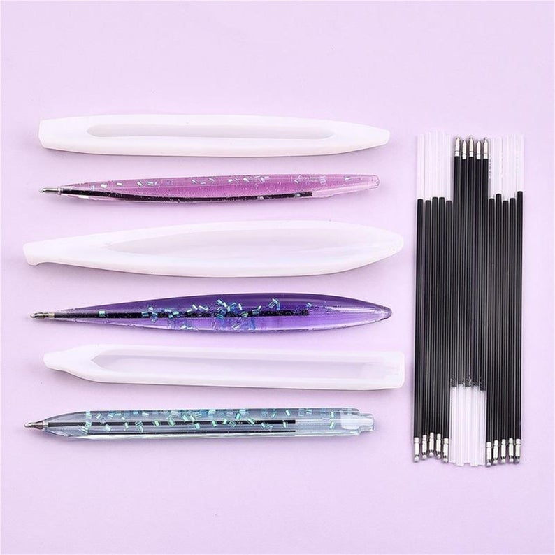 1pc Silicone Resin Mold For Pen Holder And Pen Case Diy, Set With Glue Drop  Shaped Pen Holder