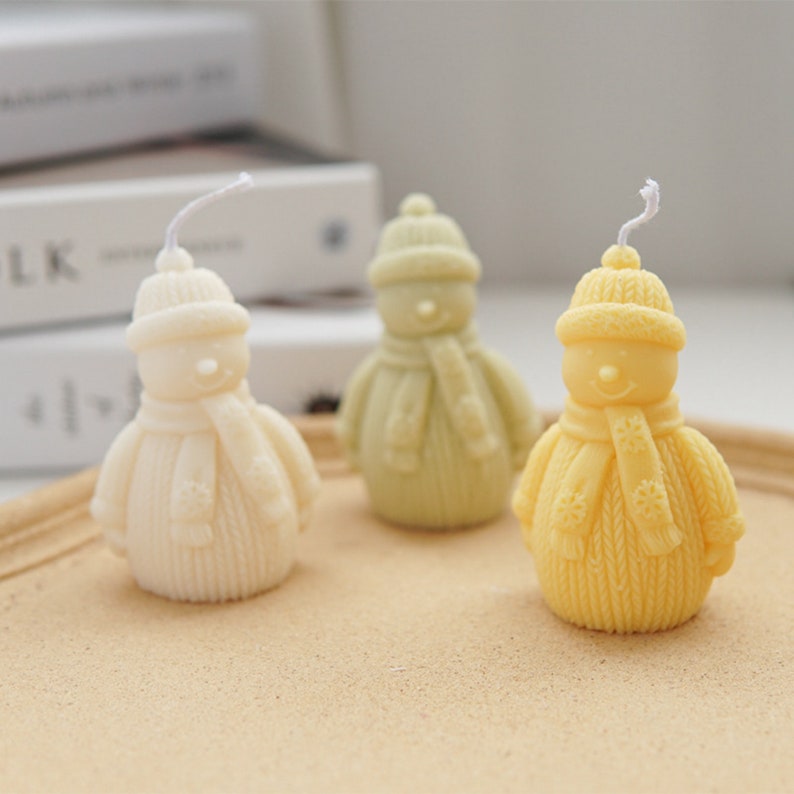 Silicone Snowman Mould For Chocolate Cake Topper Handmade Candles Resin Ornament Making Tool DIY