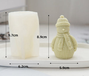 Silicone Snowman Mould For Chocolate Cake Topper Handmade Candles Resin Ornament Making Tool DIY