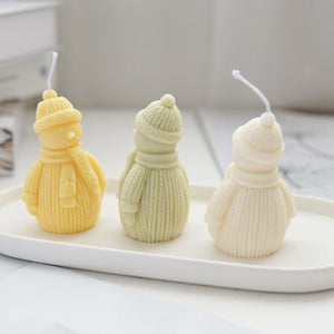 Silicone Snowman Mould For Chocolate Cake Topper Handmade Candles Resin Ornament Making Tool DIY