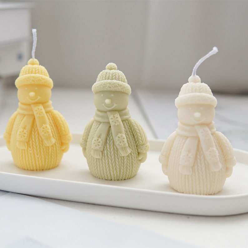 Silicone Snowman Mould For Chocolate Cake Topper Handmade Candles Resin Ornament Making Tool DIY