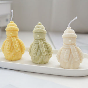 Silicone Snowman Mould For Chocolate Cake Topper Handmade Candles Resin Ornament Making Tool DIY