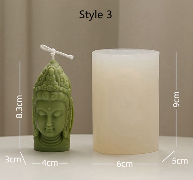 Silicone Buddha Statue Mold Handmade Scented Candles Ornaments Making Tool 4 Design