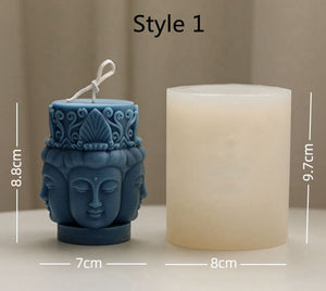 Silicone Buddha Statue Mold Handmade Scented Candles Ornaments Making Tool 4 Design