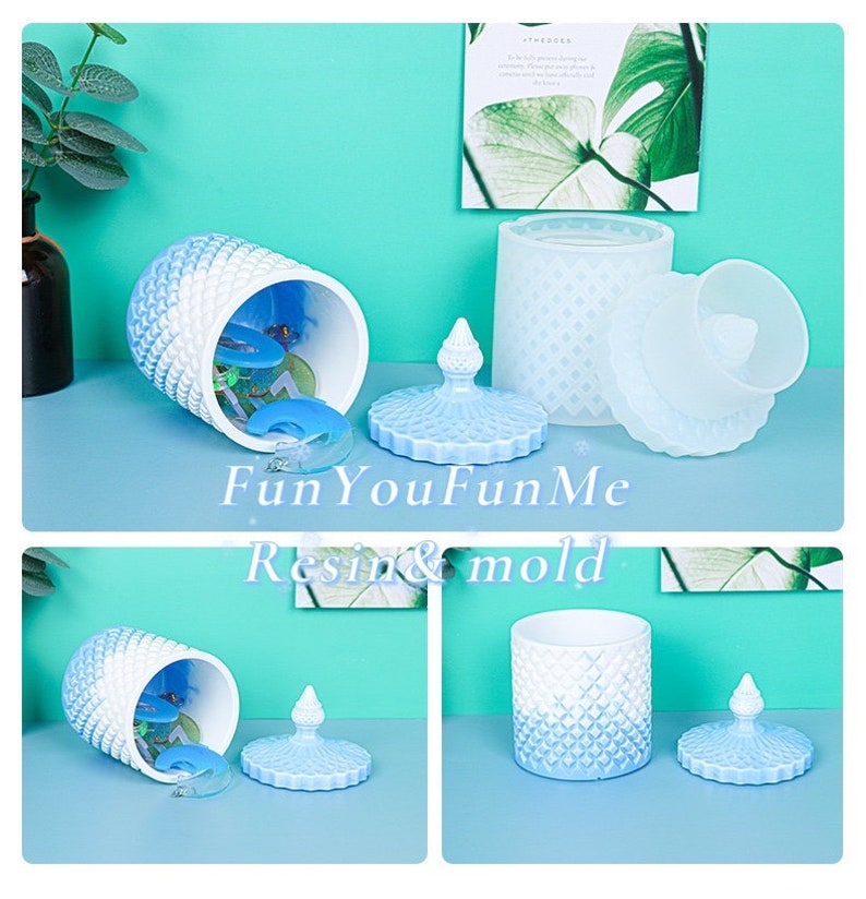 New Design 2Pcs Resin Jar Molds Set