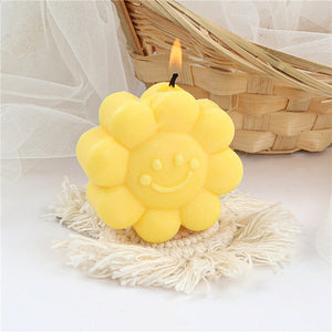 Smiley Sun Flower Candle Silicone Mold