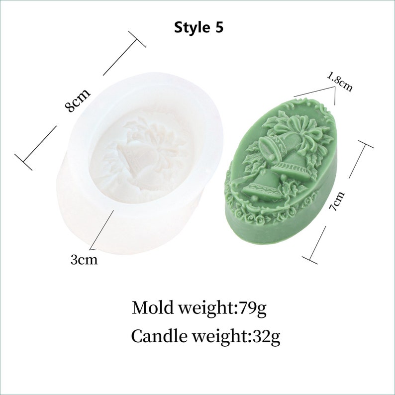 Silicone Soap Mold Handmade Lotion Bar Soap Making Tool 5 Styles Christmas Gifts