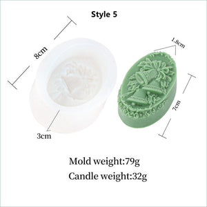 Silicone Soap Mold Handmade Lotion Bar Soap Making Tool 5 Styles Christmas Gifts