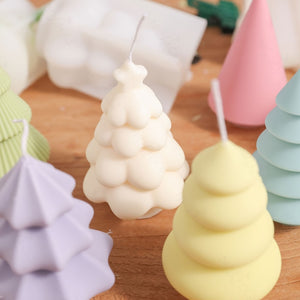 Christmas Tree Candle Silicone Mould Handmade Scented Candle Mold Pillar Candle Pine Candle Mold for Home Decor Crafts