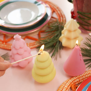 Christmas Tree Candle Silicone Mould Handmade Scented Candle Mold Pillar Candle Pine Candle Mold for Home Decor Crafts